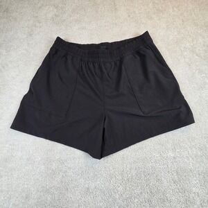 Athleta Performance Athletic Shorts Black Ripstop Womens XL Black